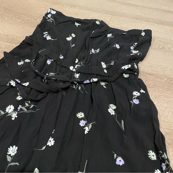 Shosho floral flare pants black rayon xl - Picture 2 of 3